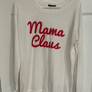Mama Claus White and Red Sweatshirt